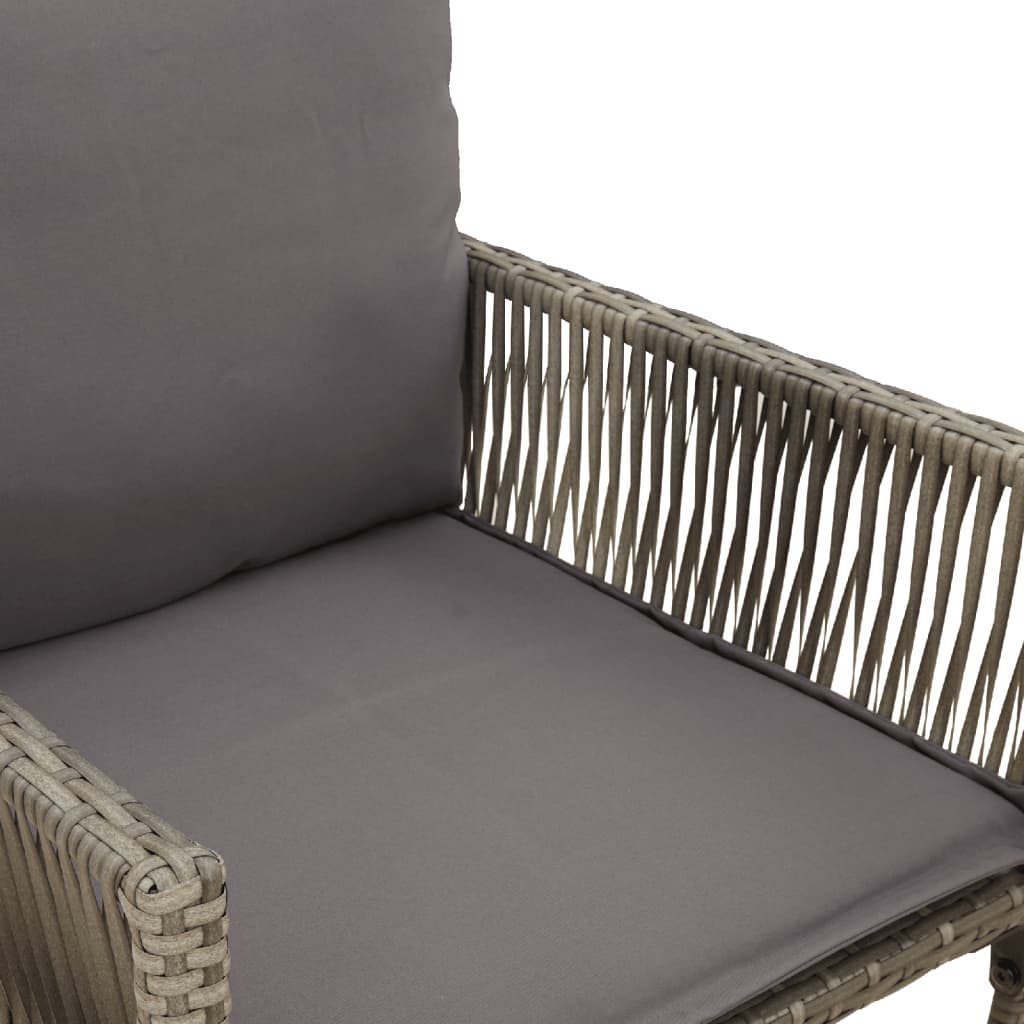 Tuinbarkrukken met kussens 2 st poly rattan grijs is nu te koop bij PeponiXL, paradijselijk wonen!