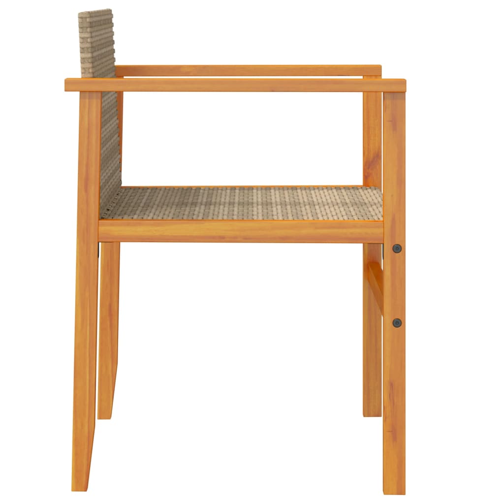 Tuinstoelen 2 st poly rattan en massief hout beige is nu te koop bij PeponiXL, paradijselijk wonen!