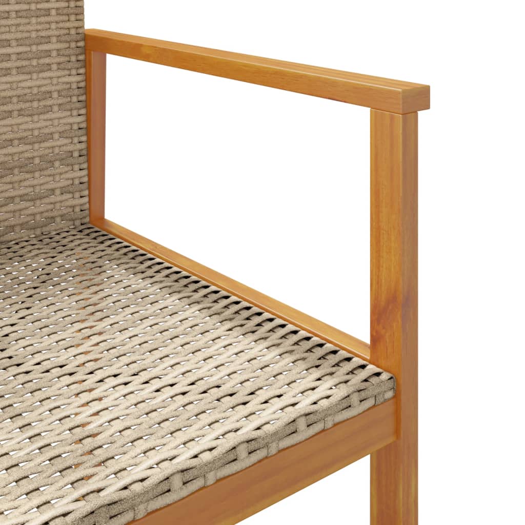 Tuinstoelen 2 st poly rattan en massief hout beige is nu te koop bij PeponiXL, paradijselijk wonen!