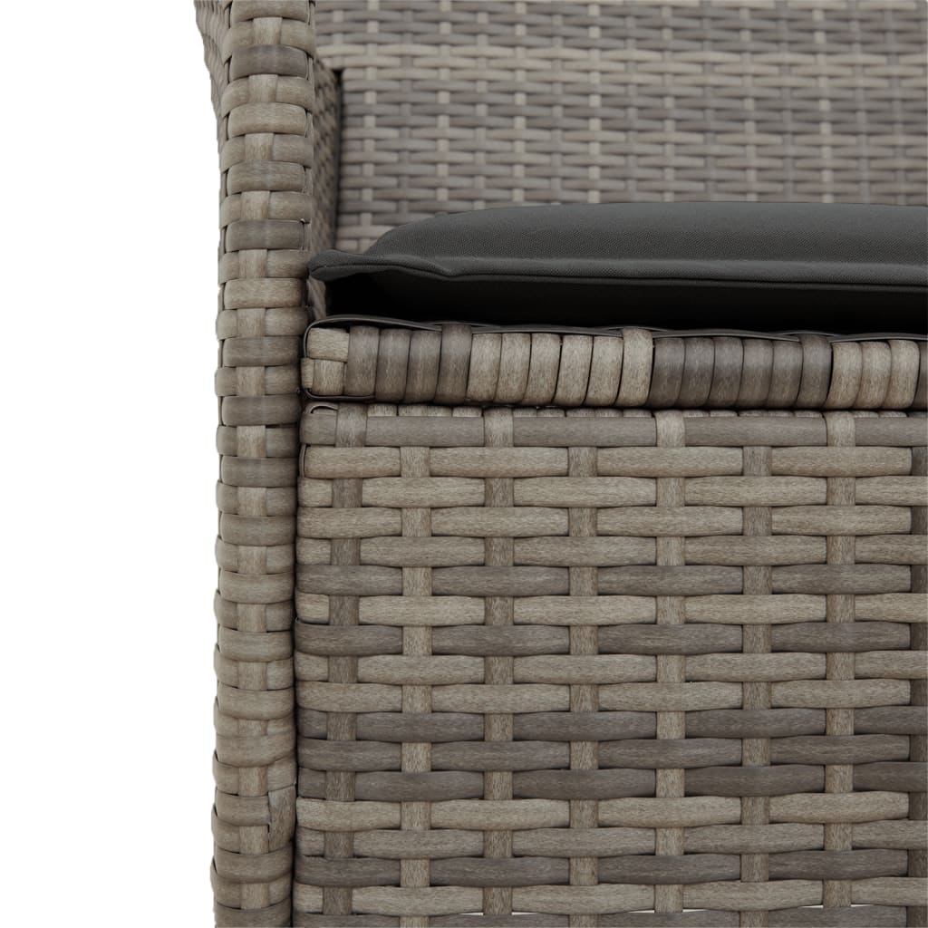 Tuinstoelen 2 st met kussens poly rattan en massief hout grijs is nu te koop bij PeponiXL, paradijselijk wonen!