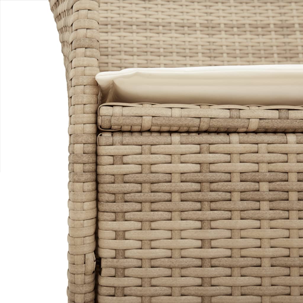 Tuinstoelen 2 st met kussens poly rattan en massief hout beige is nu te koop bij PeponiXL, paradijselijk wonen!
