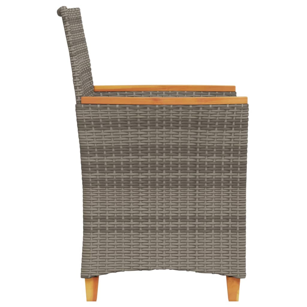 Tuinstoelen 2 st met kussens poly rattan en massief hout grijs is nu te koop bij PeponiXL, paradijselijk wonen!