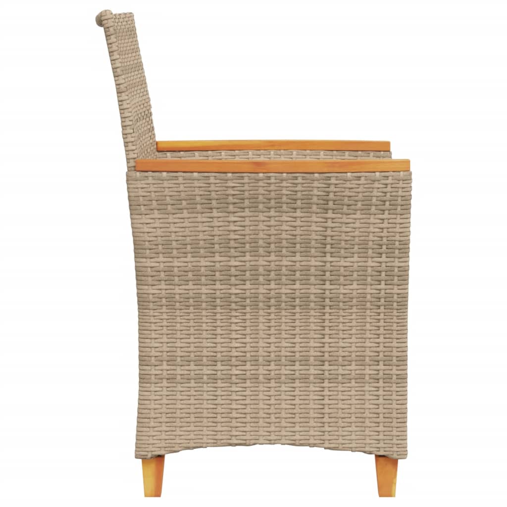 Tuinstoelen 2 st met kussens poly rattan en massief hout beige is nu te koop bij PeponiXL, paradijselijk wonen!