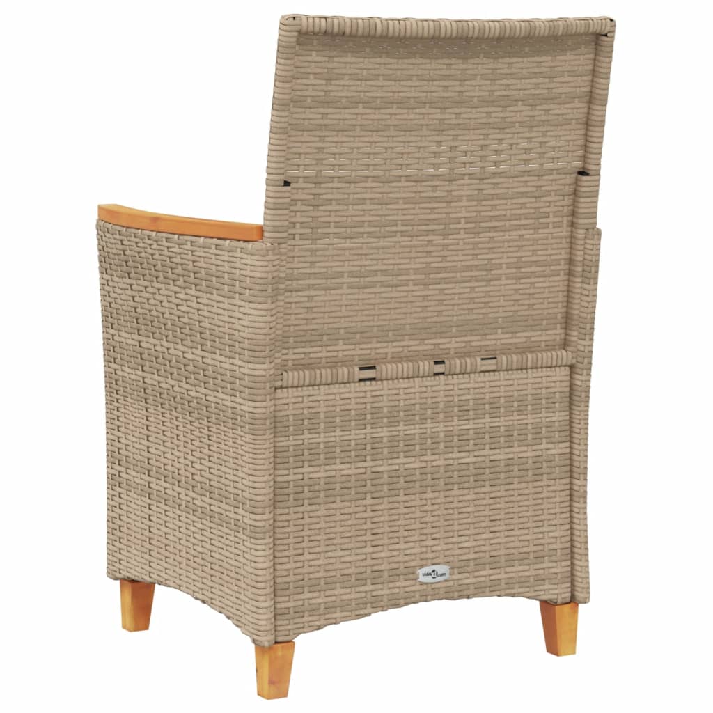 Tuinstoelen 2 st met kussens poly rattan en massief hout beige is nu te koop bij PeponiXL, paradijselijk wonen!