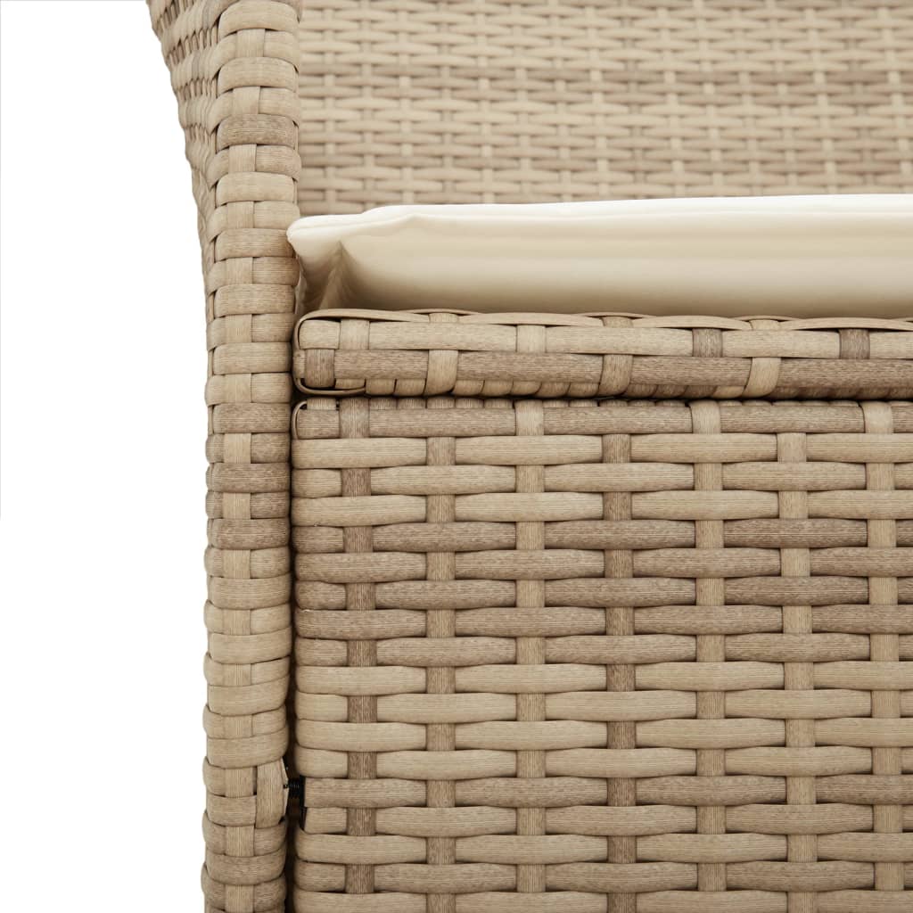 Tuinstoelen 2 st met kussens poly rattan en massief hout beige is nu te koop bij PeponiXL, paradijselijk wonen!