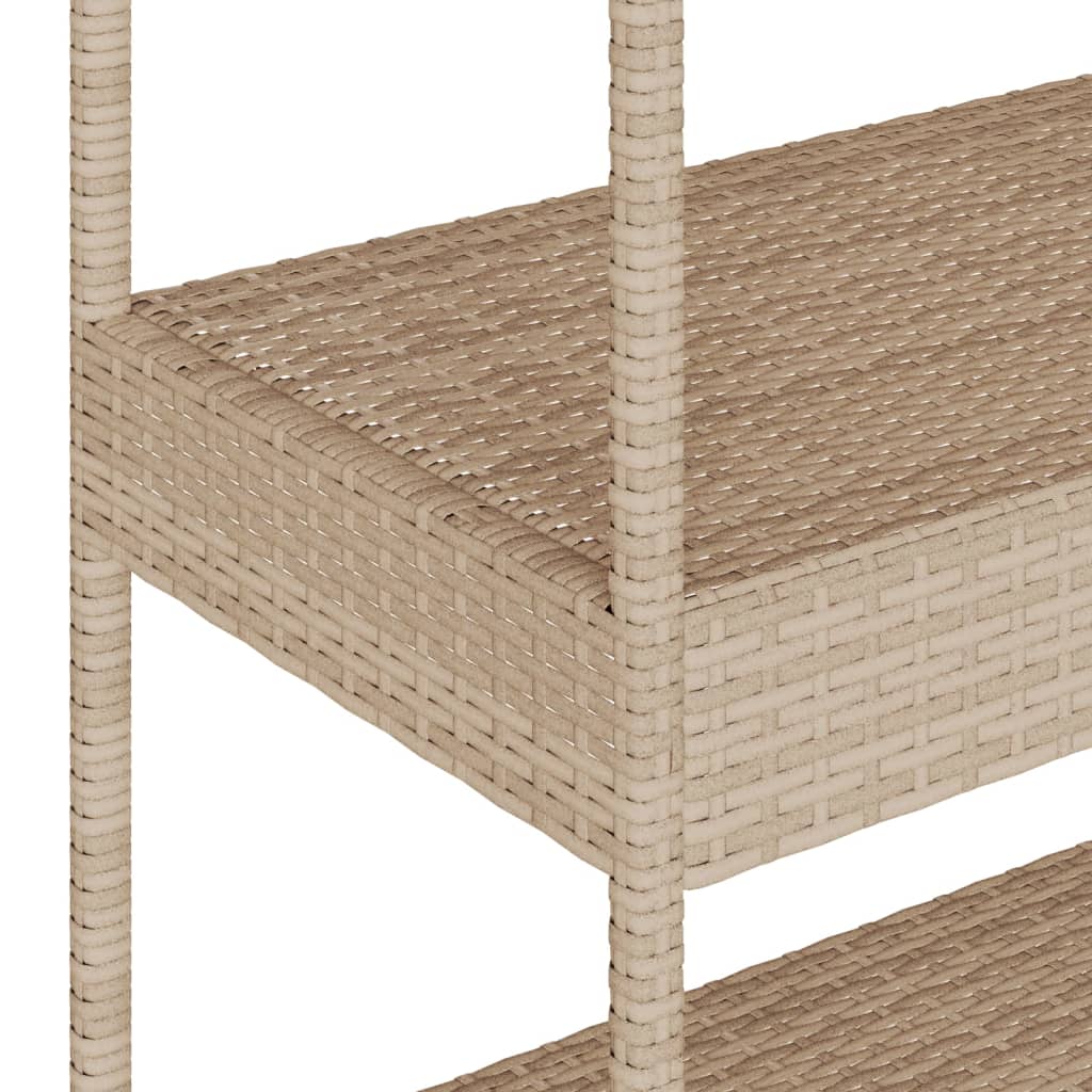 Keukentrolley 3-laags poly rattan en massief acaciahout beige is nu te koop bij PeponiXL, paradijselijk wonen!