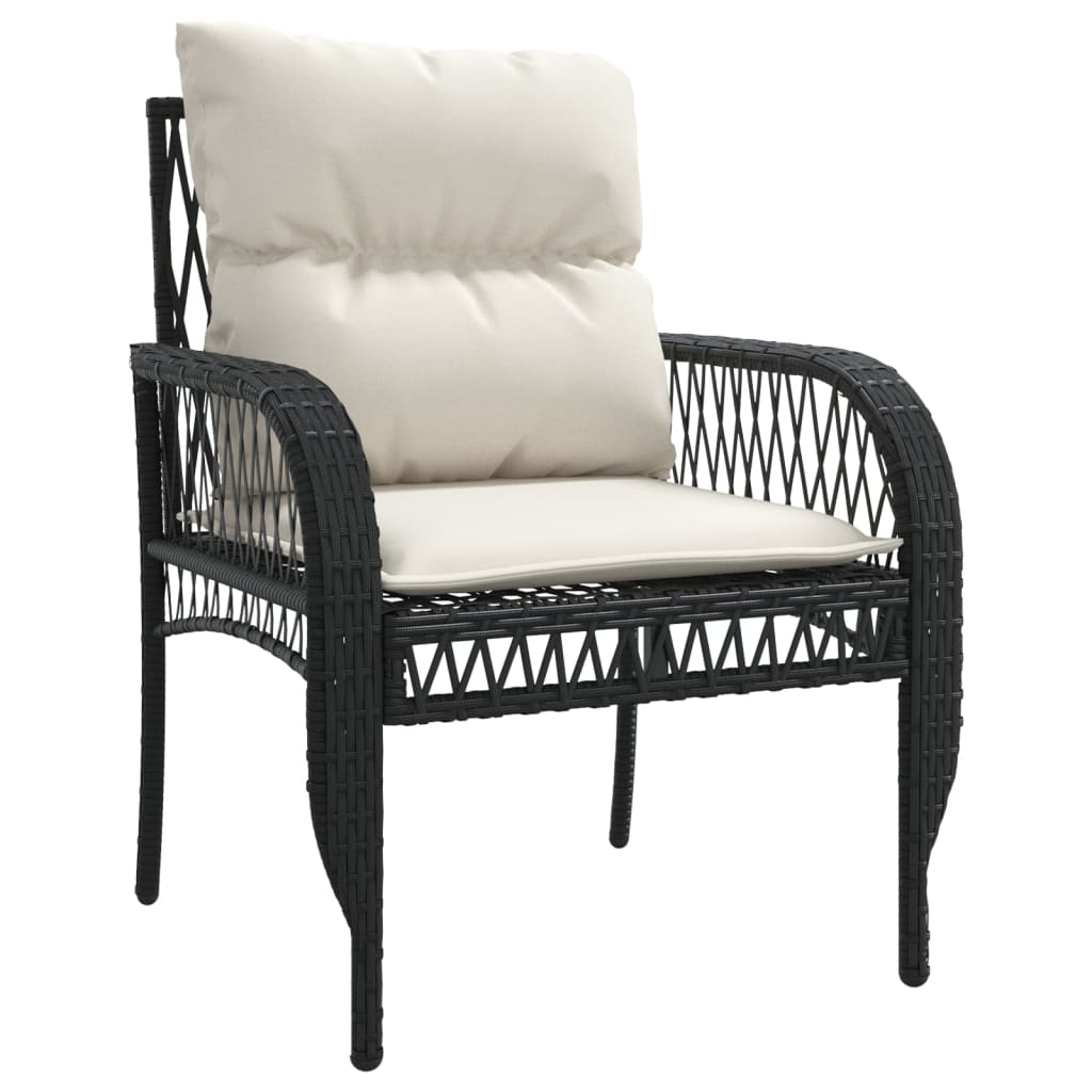 4-delige Loungeset met kussens poly rattan zwart is nu te koop bij PeponiXL, paradijselijk wonen!