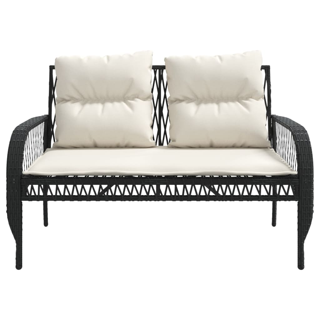 4-delige Loungeset met kussens poly rattan zwart is nu te koop bij PeponiXL, paradijselijk wonen!