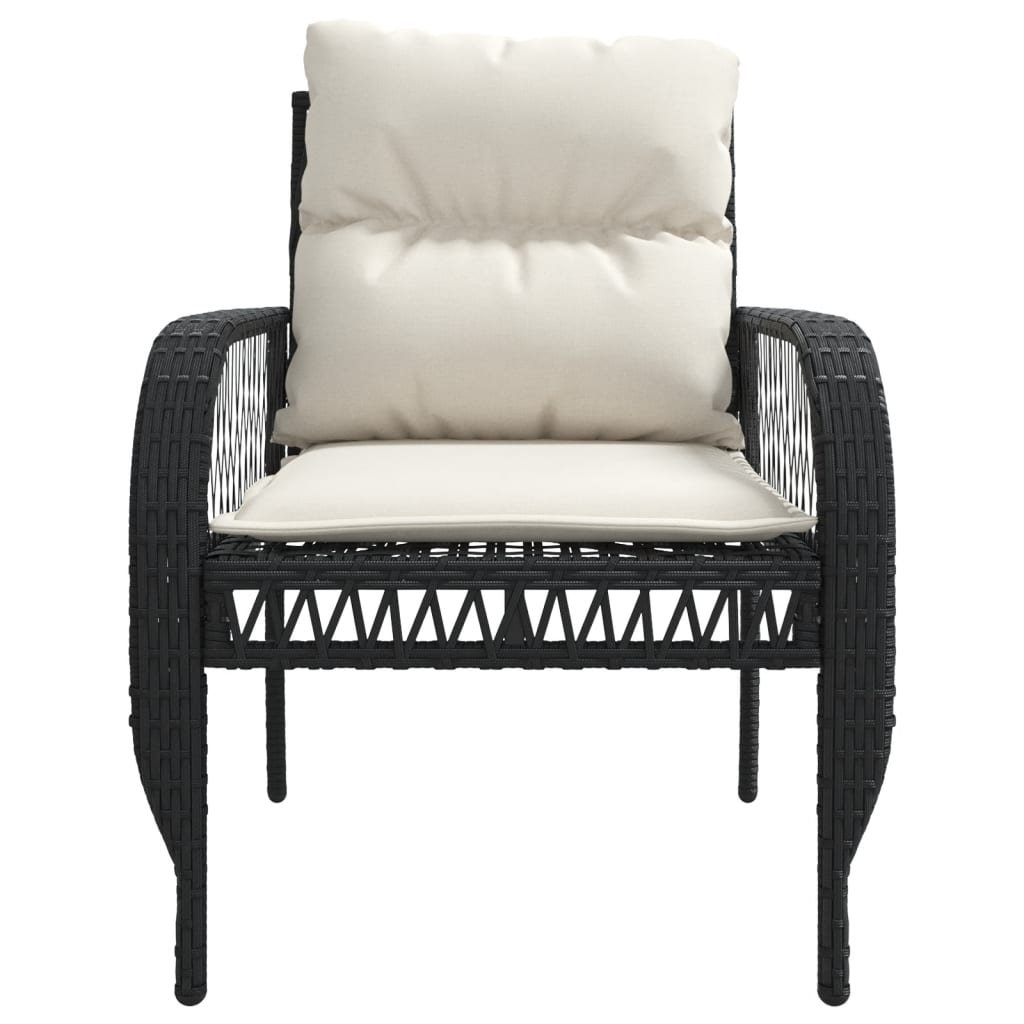 4-delige Loungeset met kussens poly rattan zwart is nu te koop bij PeponiXL, paradijselijk wonen!