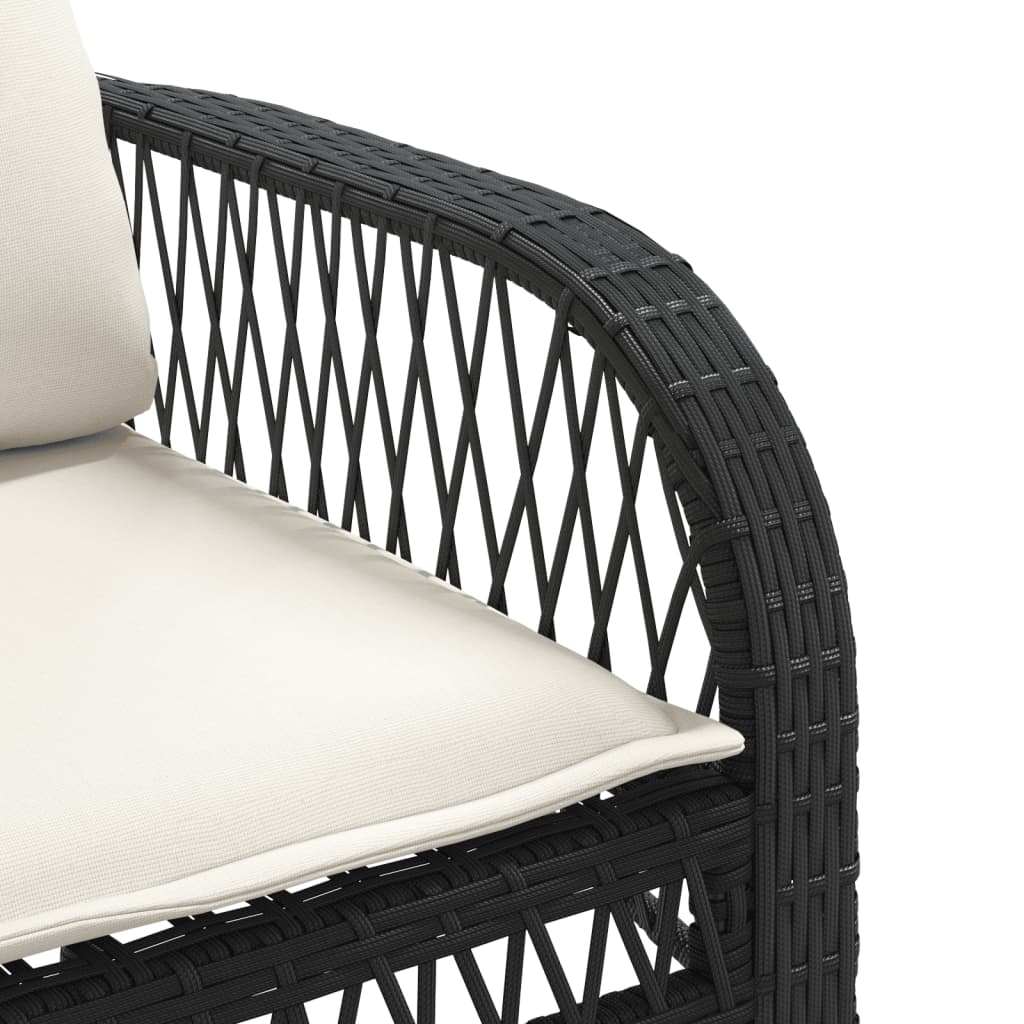 4-delige Loungeset met kussens poly rattan zwart is nu te koop bij PeponiXL, paradijselijk wonen!