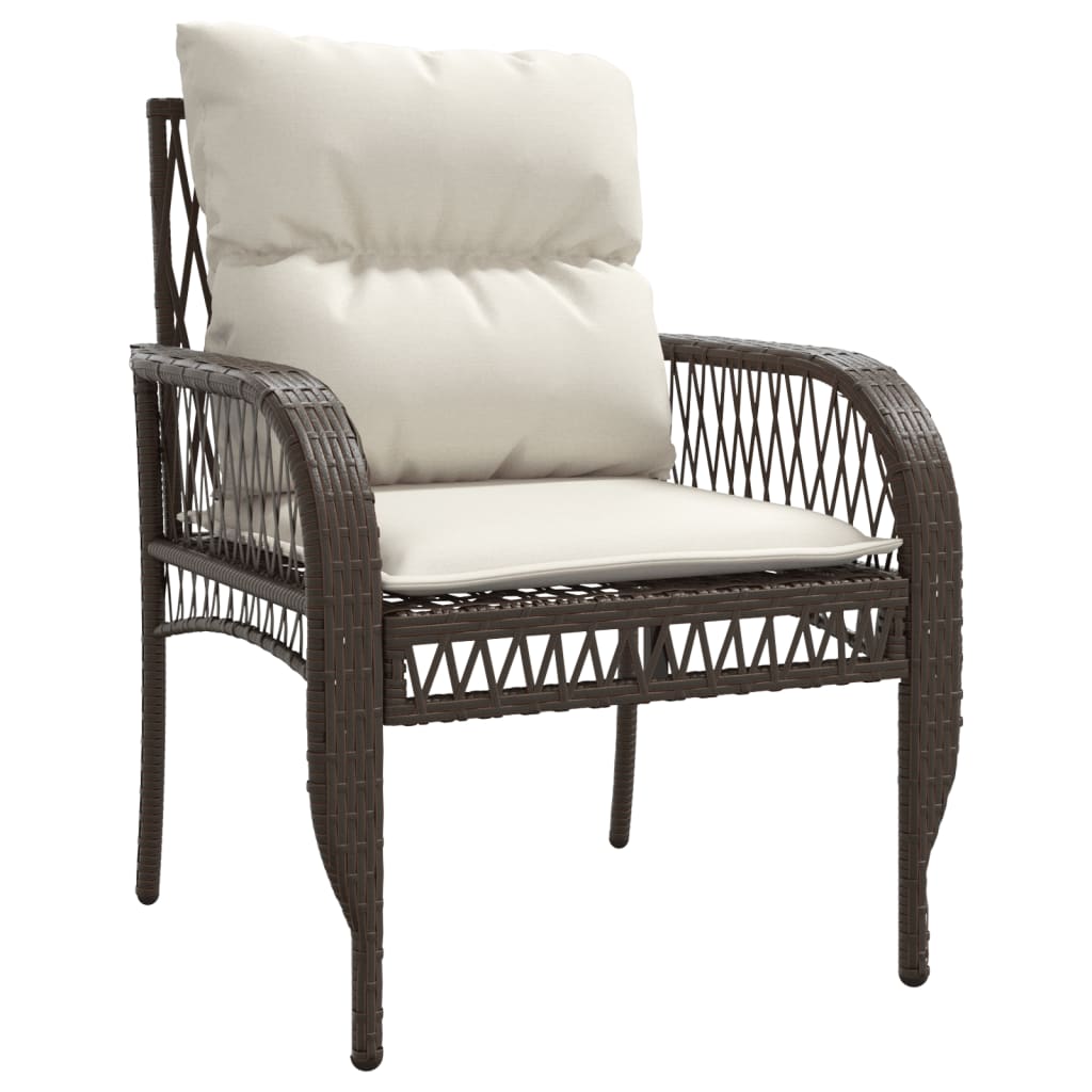 4-delige Loungeset met kussens poly rattan bruin is nu te koop bij PeponiXL, paradijselijk wonen!