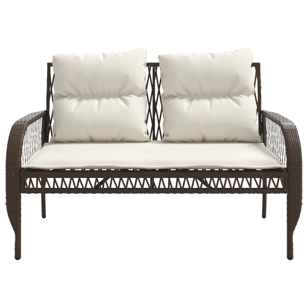 4-delige Loungeset met kussens poly rattan bruin is nu te koop bij PeponiXL, paradijselijk wonen!