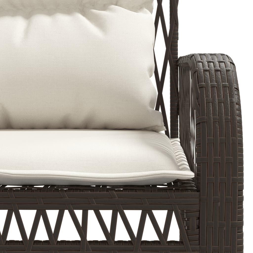 4-delige Loungeset met kussens poly rattan bruin is nu te koop bij PeponiXL, paradijselijk wonen!