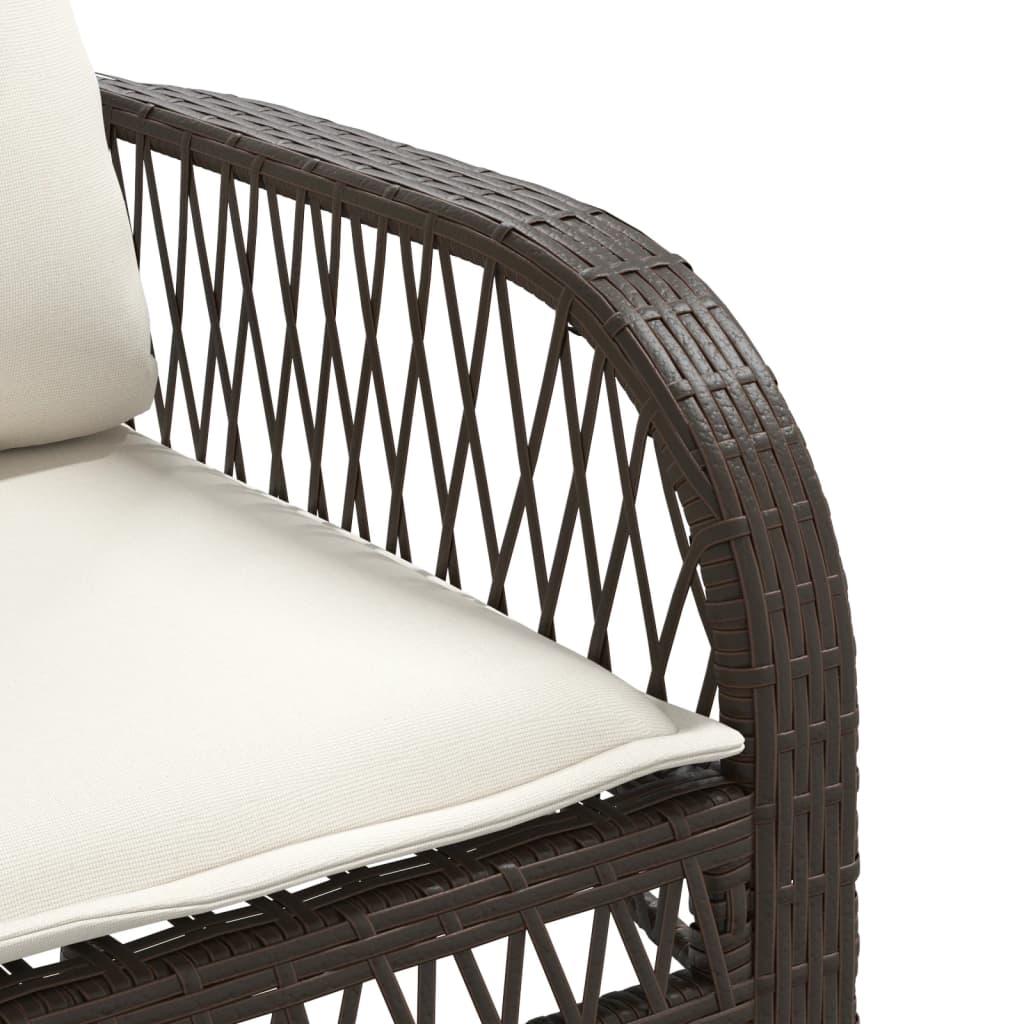 4-delige Loungeset met kussens poly rattan bruin is nu te koop bij PeponiXL, paradijselijk wonen!