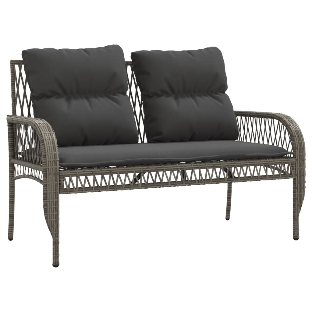 4-delige Loungeset met kussens poly rattan grijs is nu te koop bij PeponiXL, paradijselijk wonen!