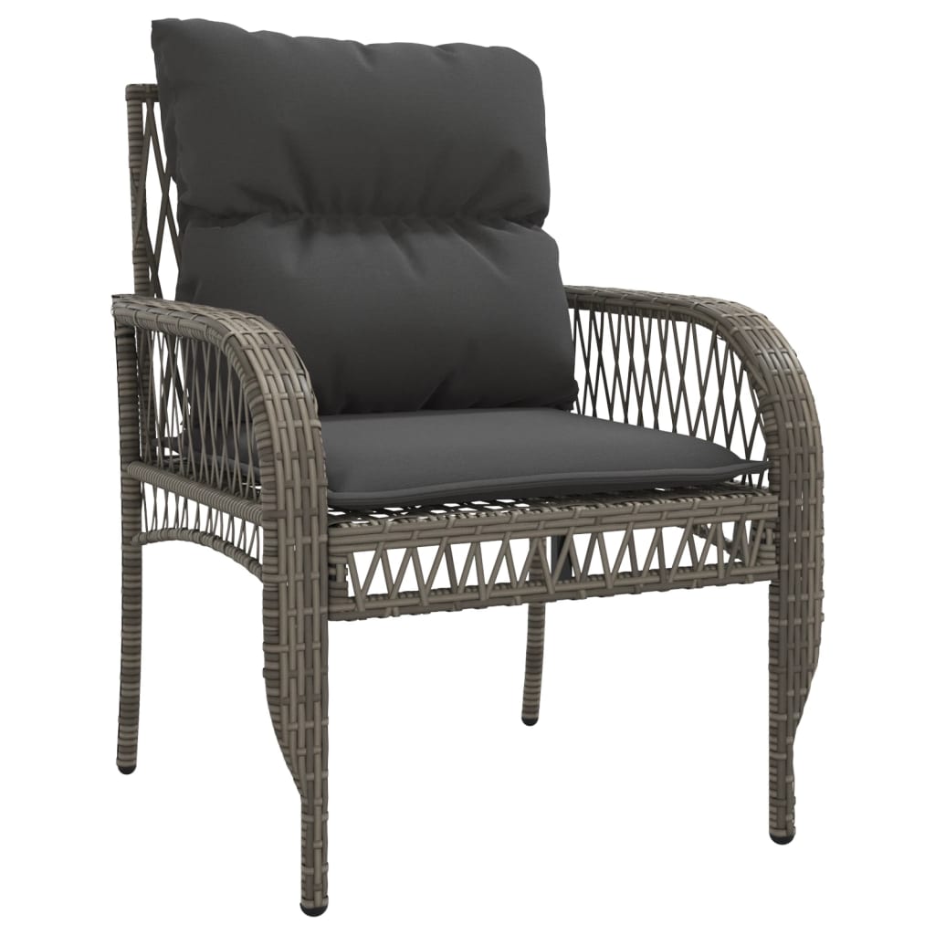 4-delige Loungeset met kussens poly rattan grijs is nu te koop bij PeponiXL, paradijselijk wonen!