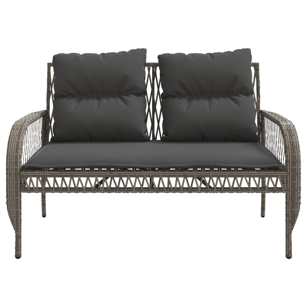 4-delige Loungeset met kussens poly rattan grijs is nu te koop bij PeponiXL, paradijselijk wonen!