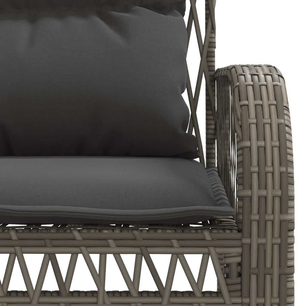 4-delige Loungeset met kussens poly rattan grijs is nu te koop bij PeponiXL, paradijselijk wonen!