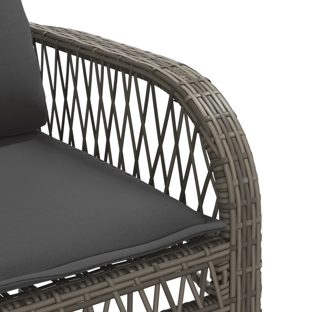 4-delige Loungeset met kussens poly rattan grijs is nu te koop bij PeponiXL, paradijselijk wonen!