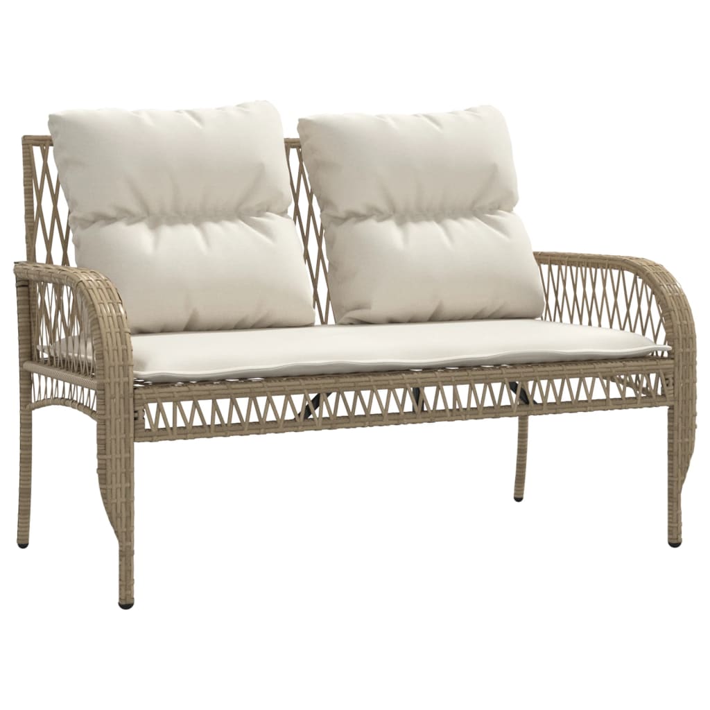 4-delige Loungeset met kussens poly rattan beige is nu te koop bij PeponiXL, paradijselijk wonen!