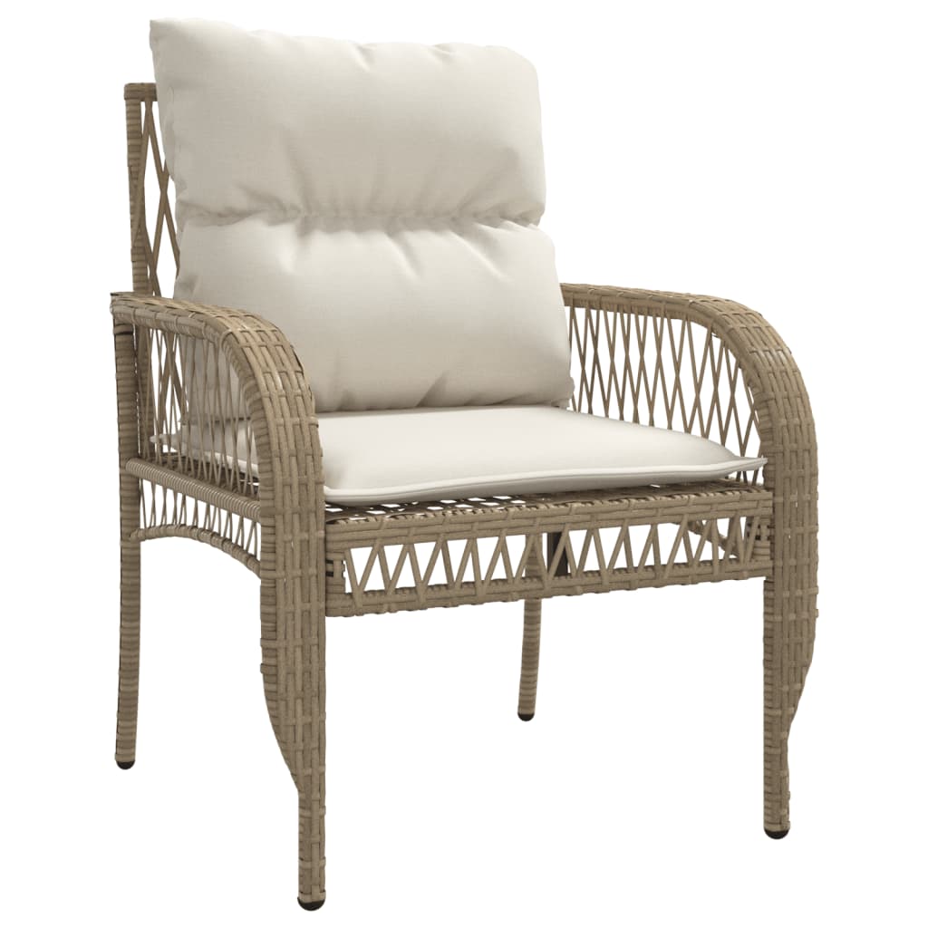 4-delige Loungeset met kussens poly rattan beige is nu te koop bij PeponiXL, paradijselijk wonen!