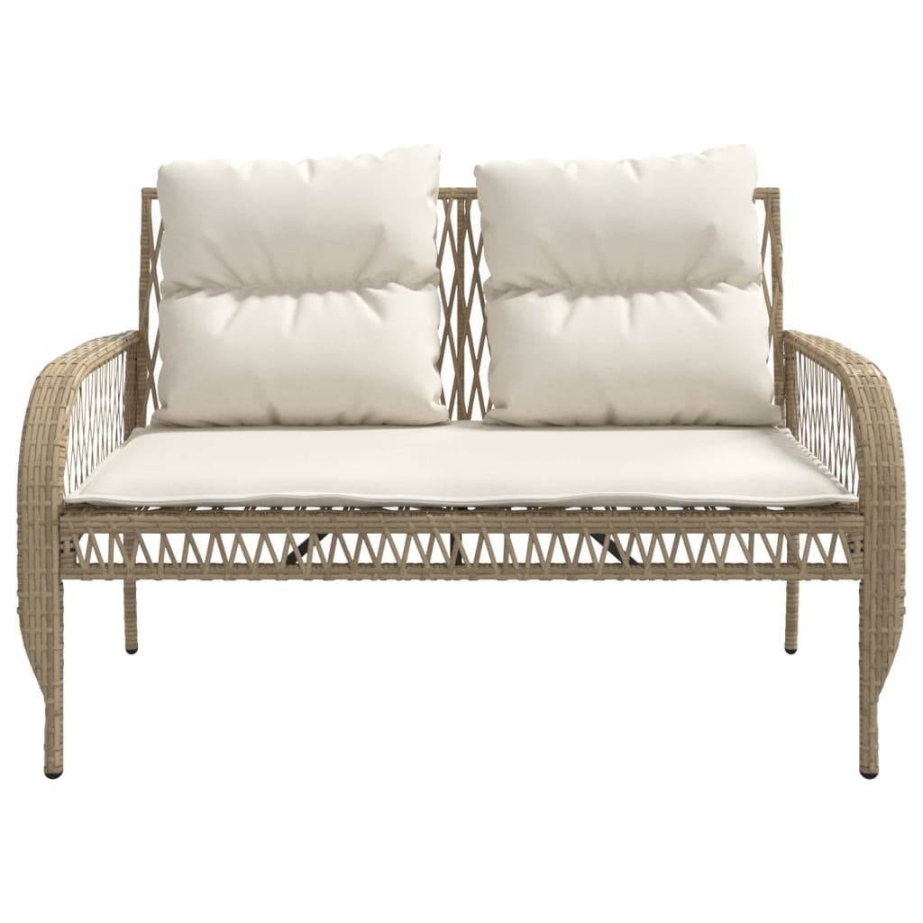 4-delige Loungeset met kussens poly rattan beige is nu te koop bij PeponiXL, paradijselijk wonen!