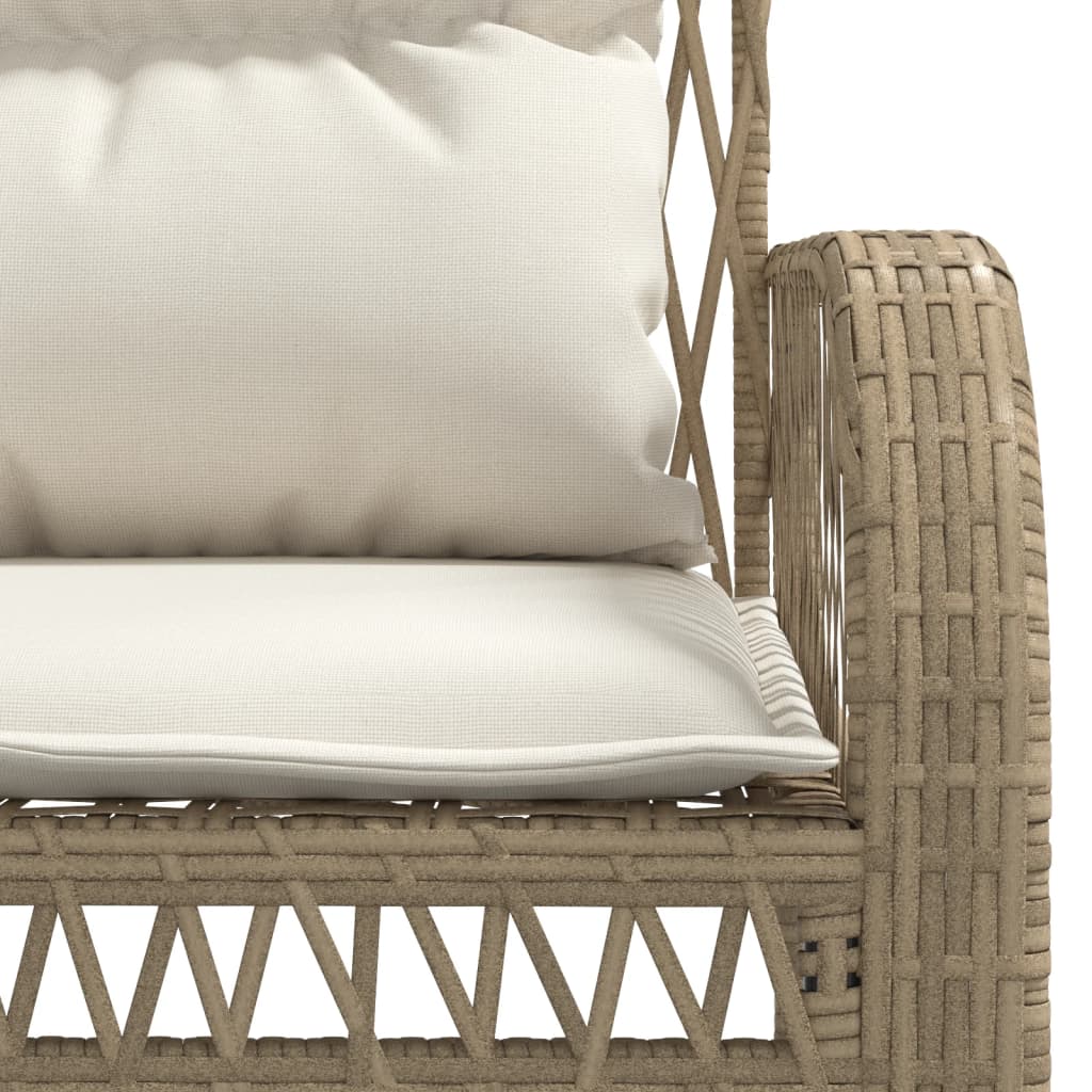 4-delige Loungeset met kussens poly rattan beige is nu te koop bij PeponiXL, paradijselijk wonen!