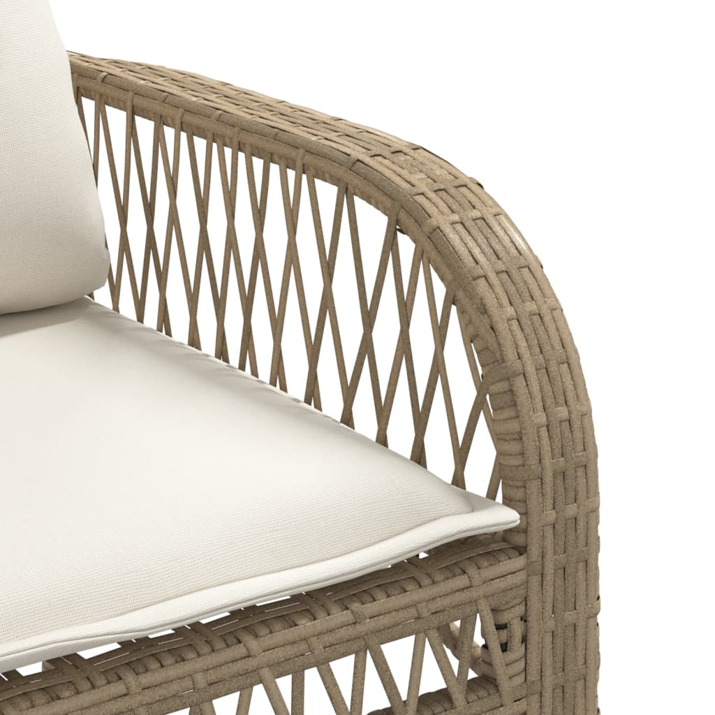 4-delige Loungeset met kussens poly rattan beige is nu te koop bij PeponiXL, paradijselijk wonen!