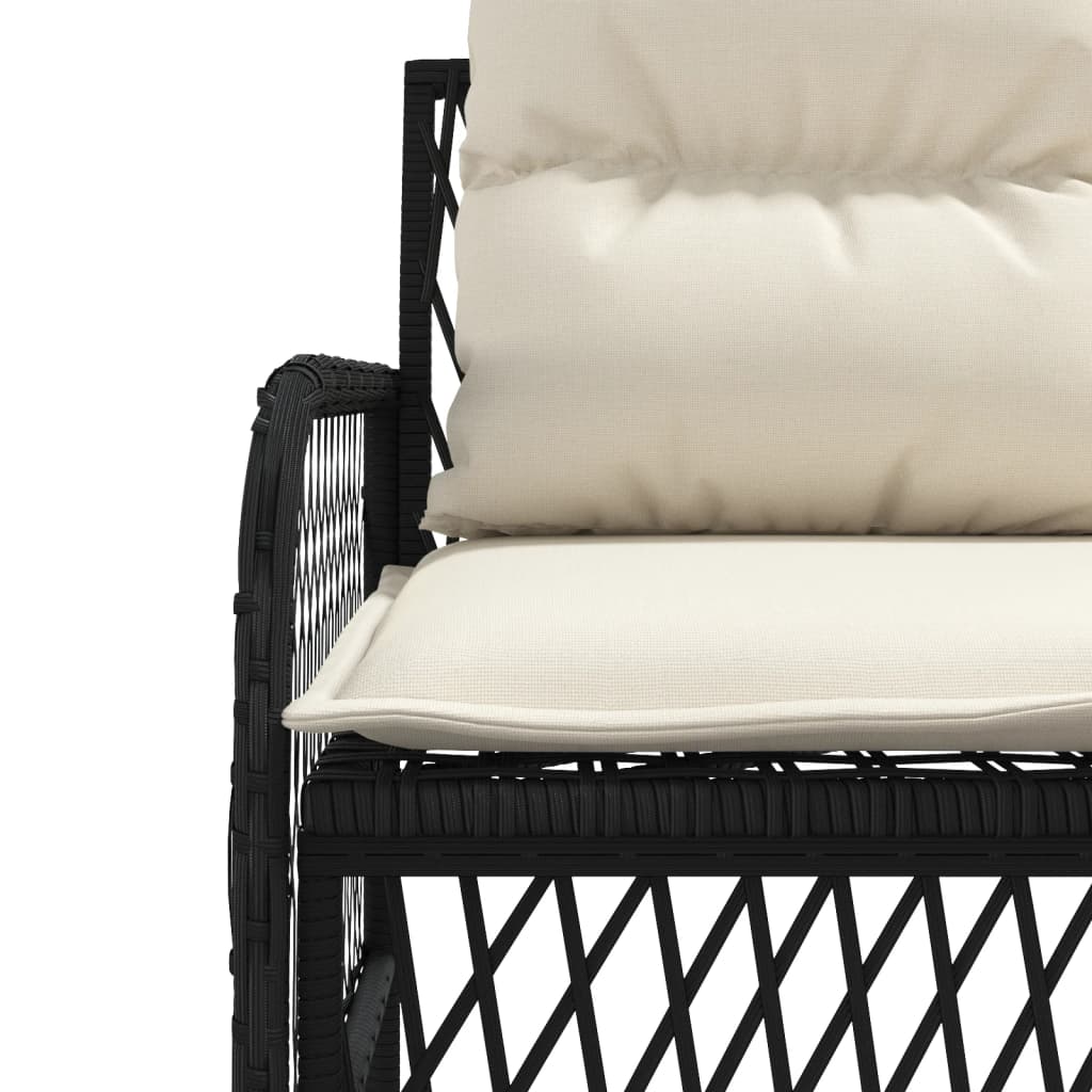 2-delige Loungeset met kussens poly rattan zwart is nu te koop bij PeponiXL, paradijselijk wonen!
