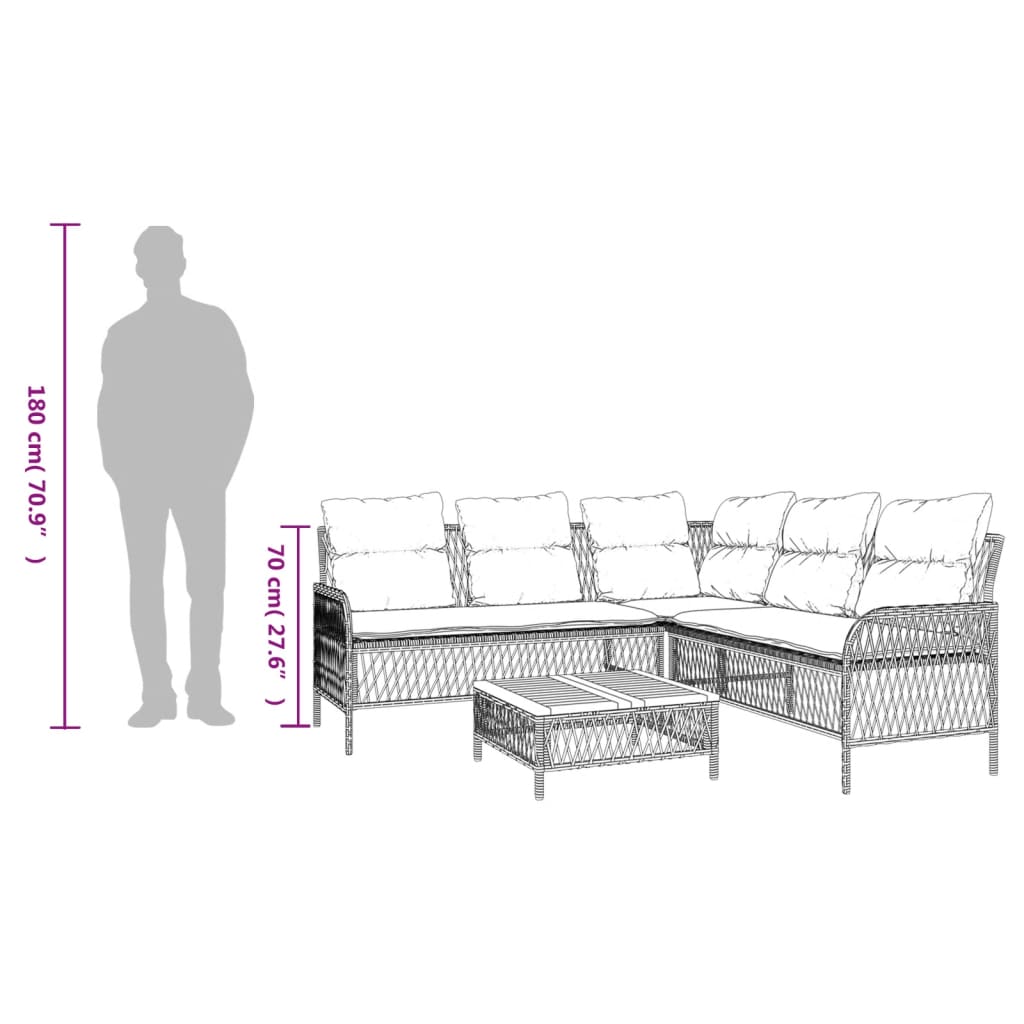 2-delige Loungeset met kussens poly rattan zwart is nu te koop bij PeponiXL, paradijselijk wonen!