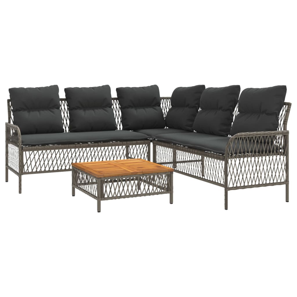 2-delige Loungeset met kussens poly rattan grijs is nu te koop bij PeponiXL, paradijselijk wonen!
