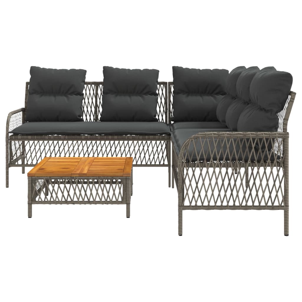 2-delige Loungeset met kussens poly rattan grijs is nu te koop bij PeponiXL, paradijselijk wonen!