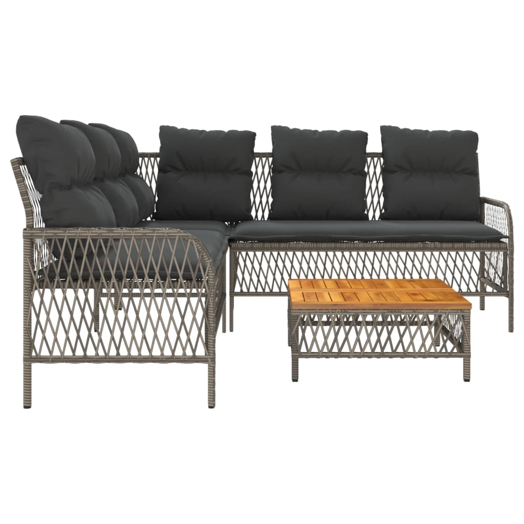 2-delige Loungeset met kussens poly rattan grijs is nu te koop bij PeponiXL, paradijselijk wonen!