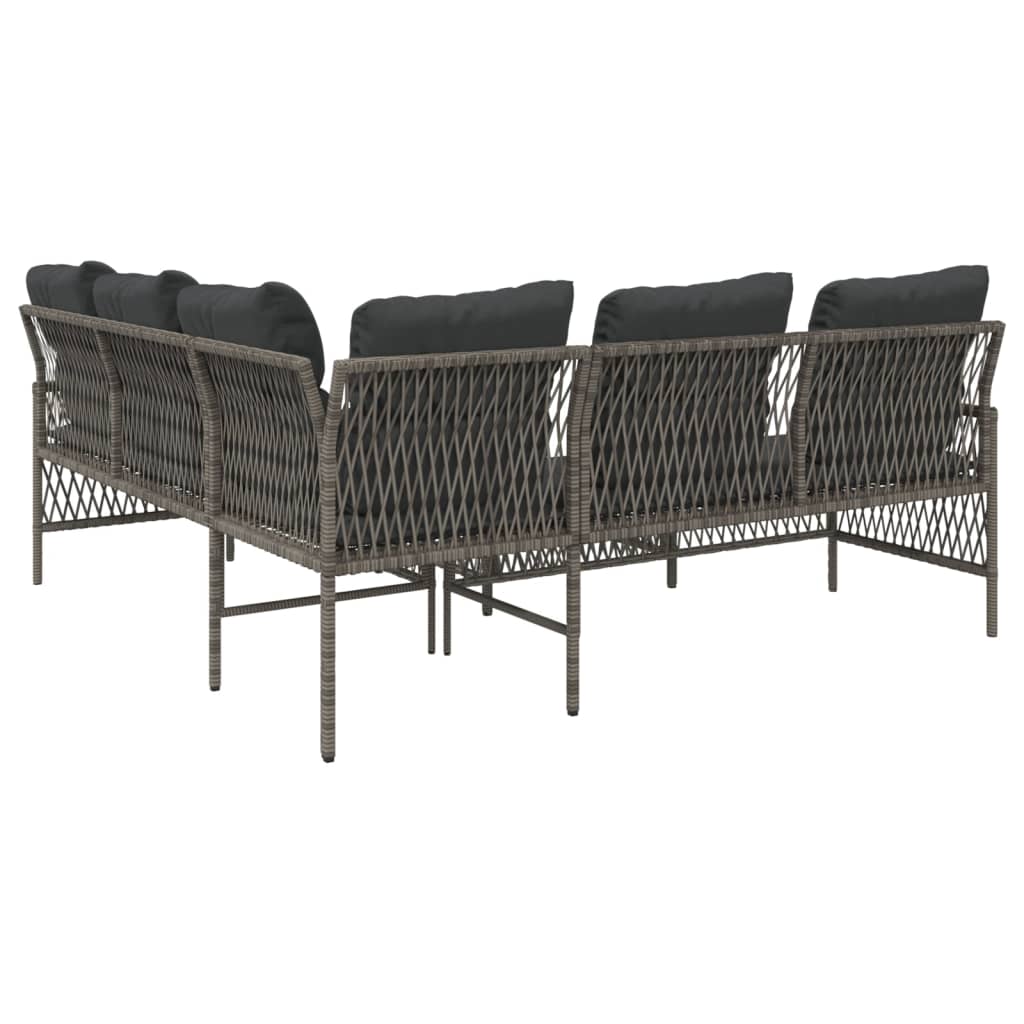 2-delige Loungeset met kussens poly rattan grijs is nu te koop bij PeponiXL, paradijselijk wonen!