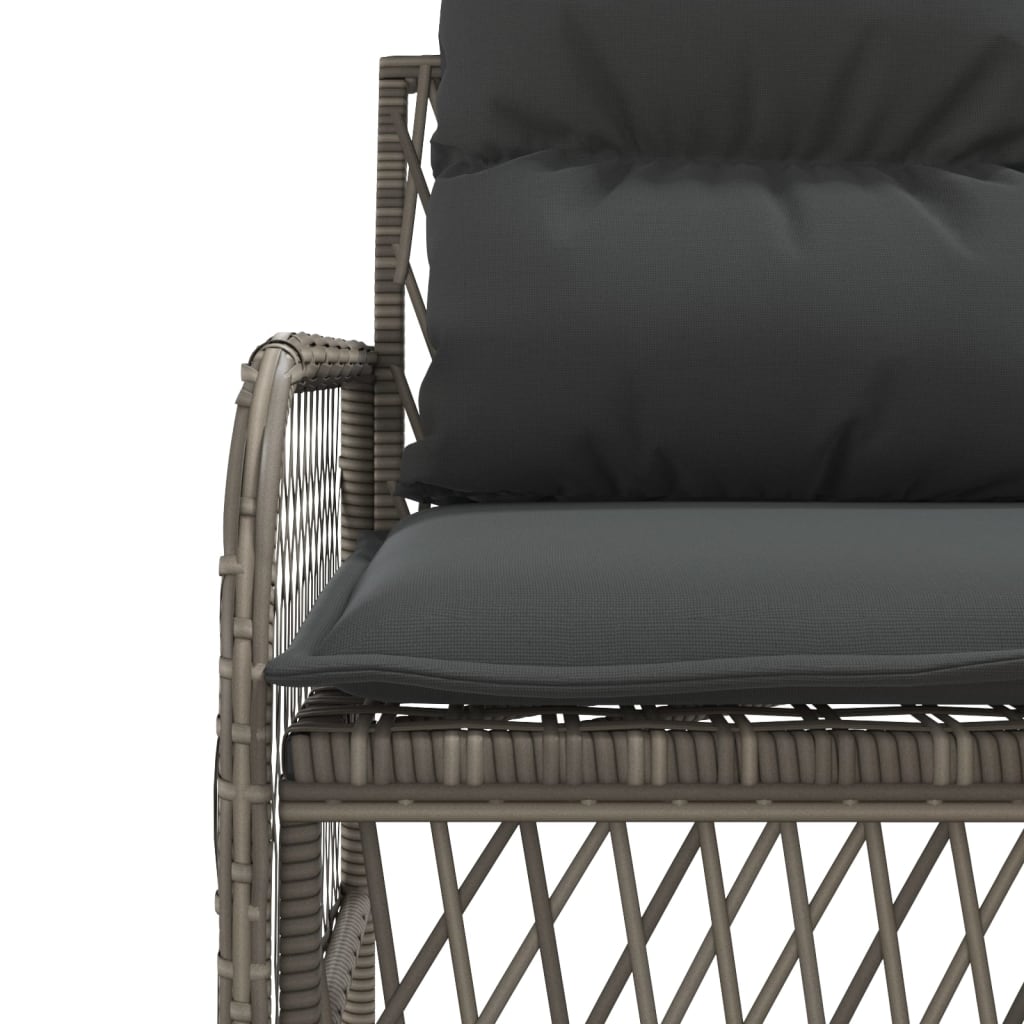 2-delige Loungeset met kussens poly rattan grijs is nu te koop bij PeponiXL, paradijselijk wonen!
