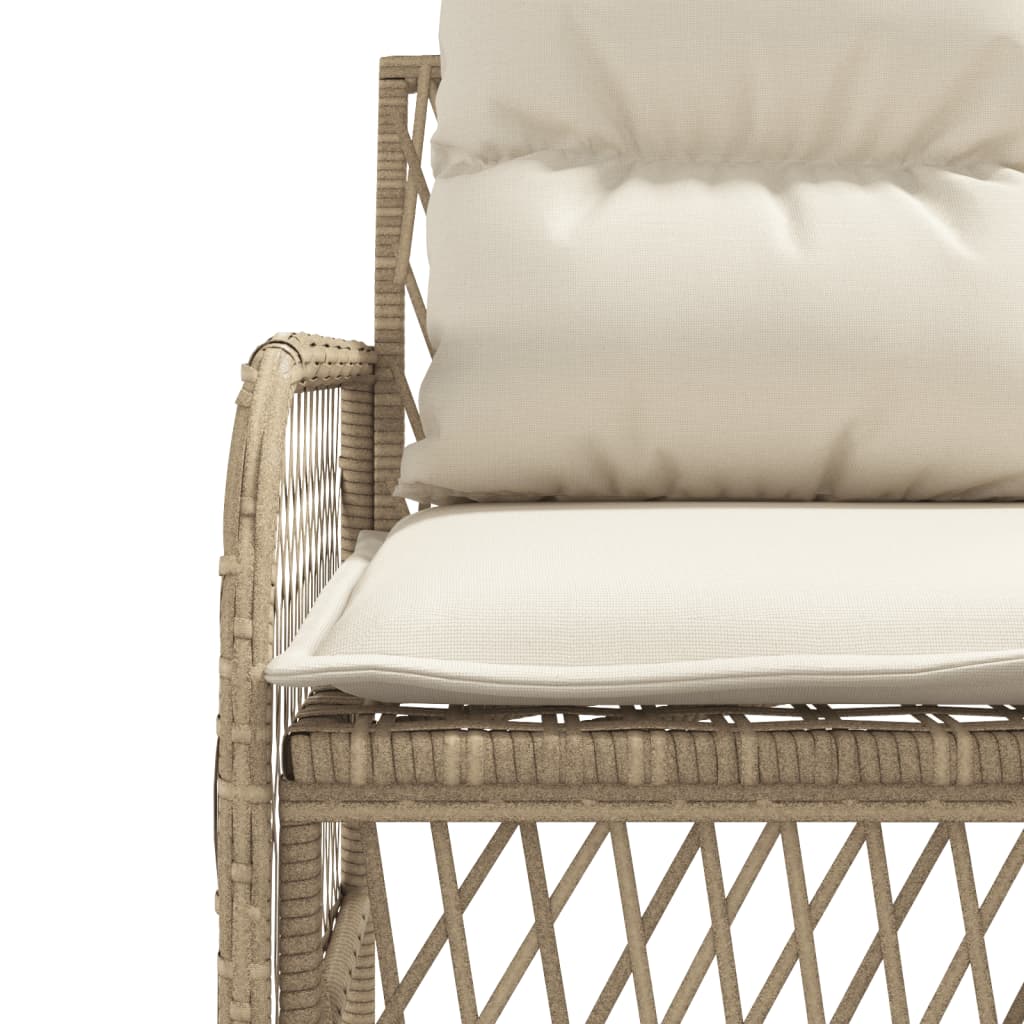2-delige Loungeset met kussens poly rattan beige is nu te koop bij PeponiXL, paradijselijk wonen!