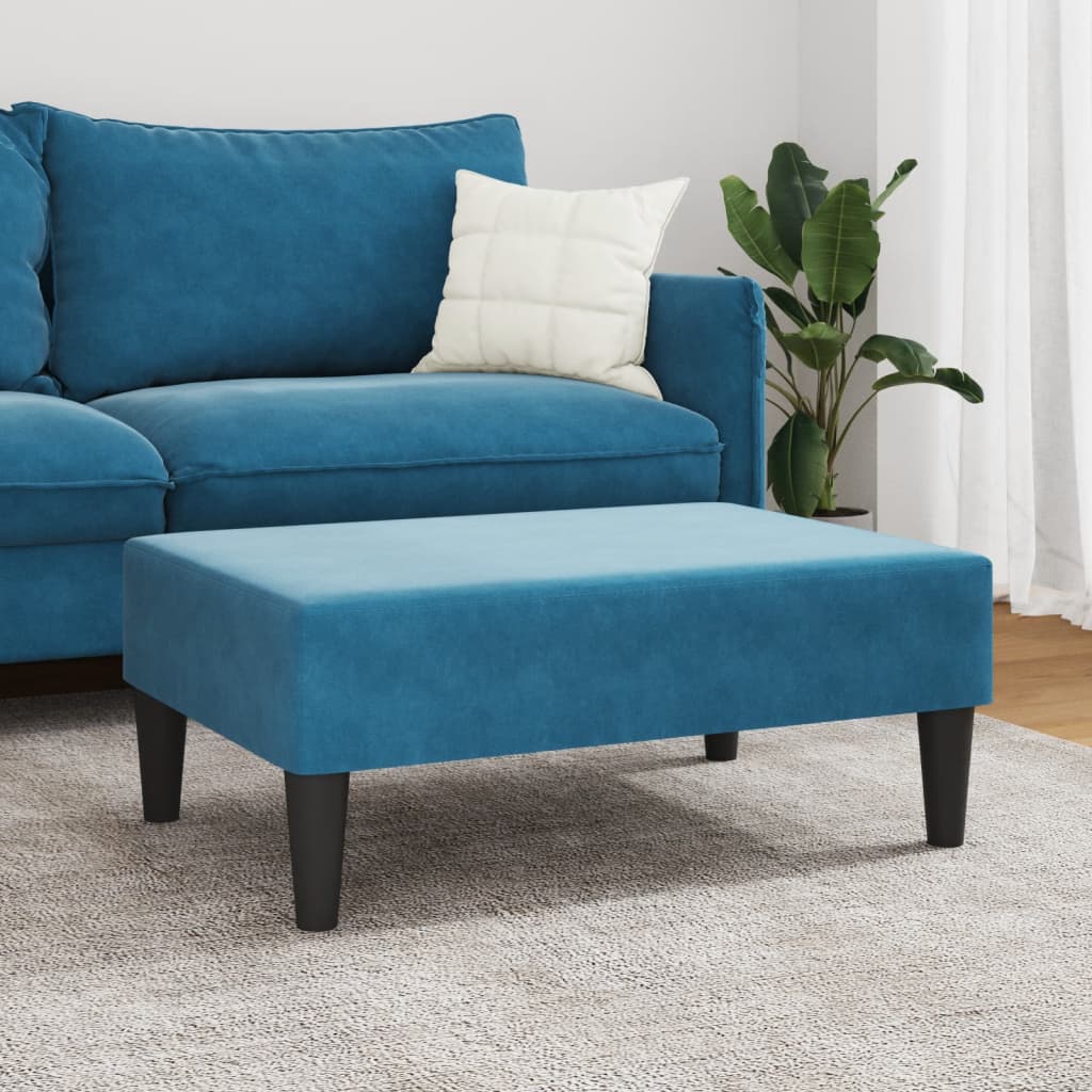 Voetenbank 77x55x31 cm fluweel blauw is nu te koop bij PeponiXL, paradijselijk wonen!