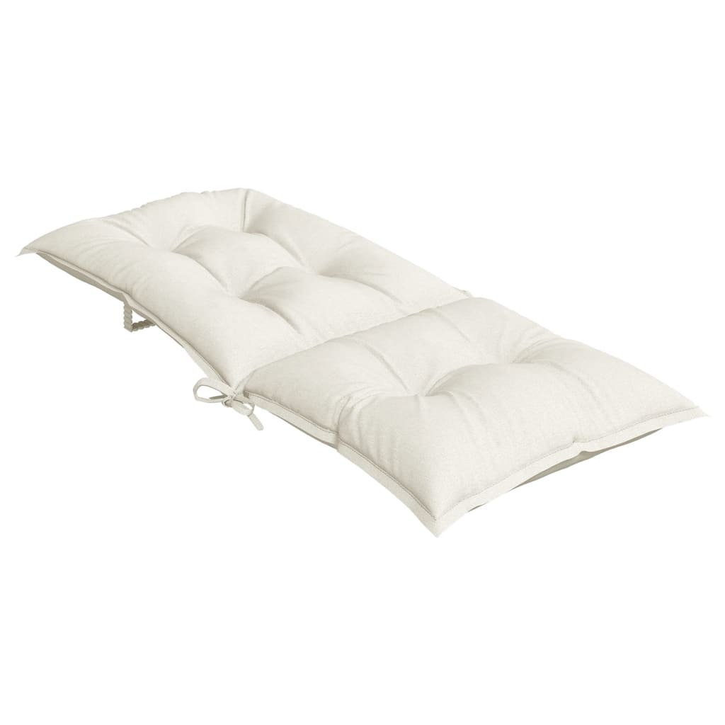 Stoelkussens 2 st hoge rug 120x50x7 cm stof gemêleerd crème is nu te koop bij PeponiXL, paradijselijk wonen!