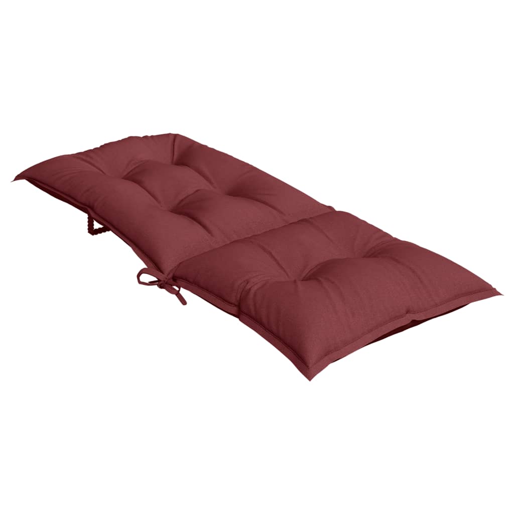Stoelkussens 4 st hoge rug 120x50x7 cm stof gemêleerd wijnrood is nu te koop bij PeponiXL, paradijselijk wonen!