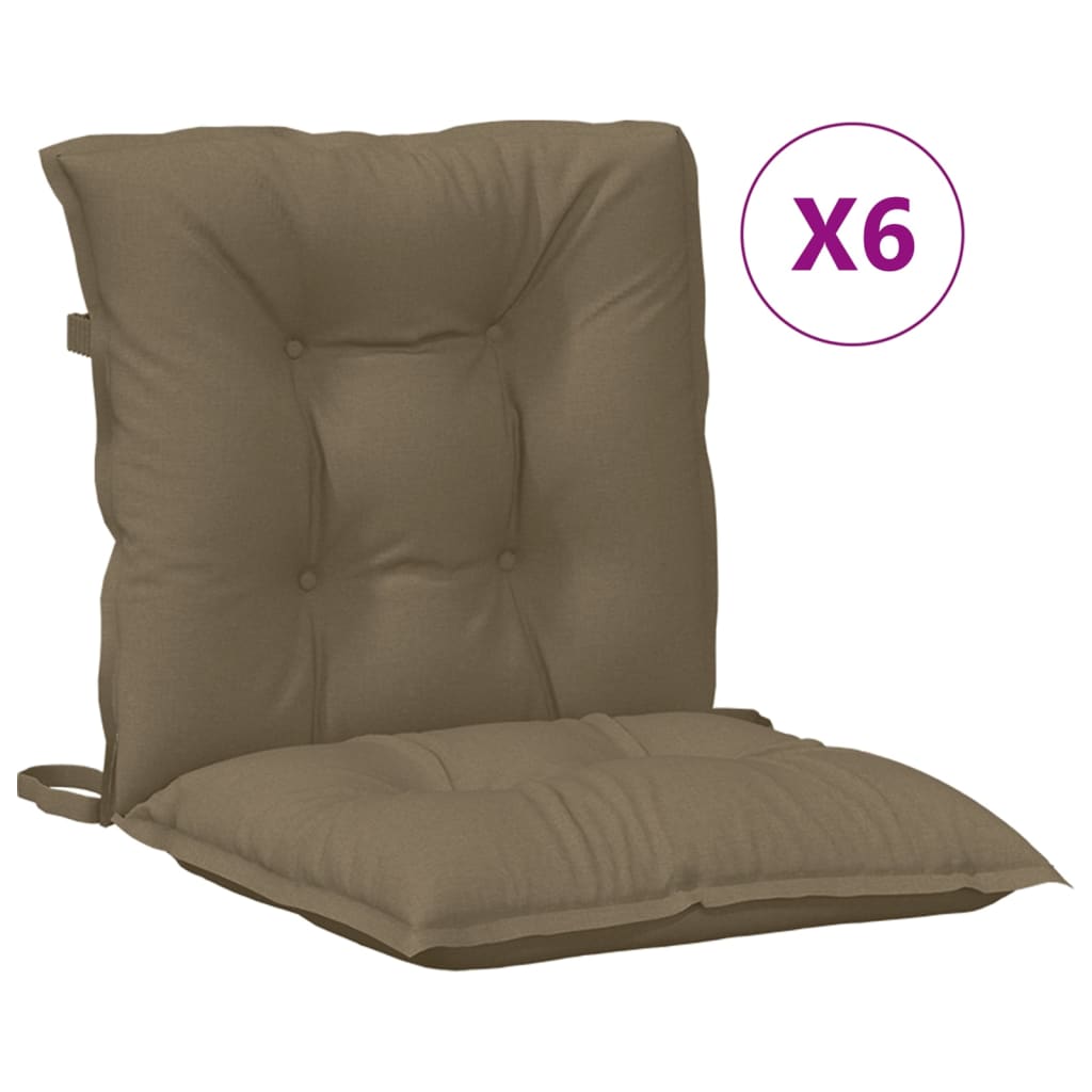 Stoelkussens 6 st lage rug 100x50x7 cm stof gemêleerd taupe is nu te koop bij PeponiXL, paradijselijk wonen!