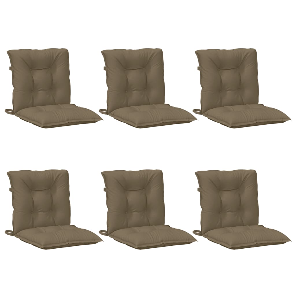 Stoelkussens 6 st lage rug 100x50x7 cm stof gemêleerd taupe is nu te koop bij PeponiXL, paradijselijk wonen!