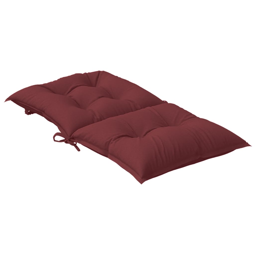 Stoelkussens 6 st lage rug 100x50x7 cm stof gemêleerd wijnrood is nu te koop bij PeponiXL, paradijselijk wonen!