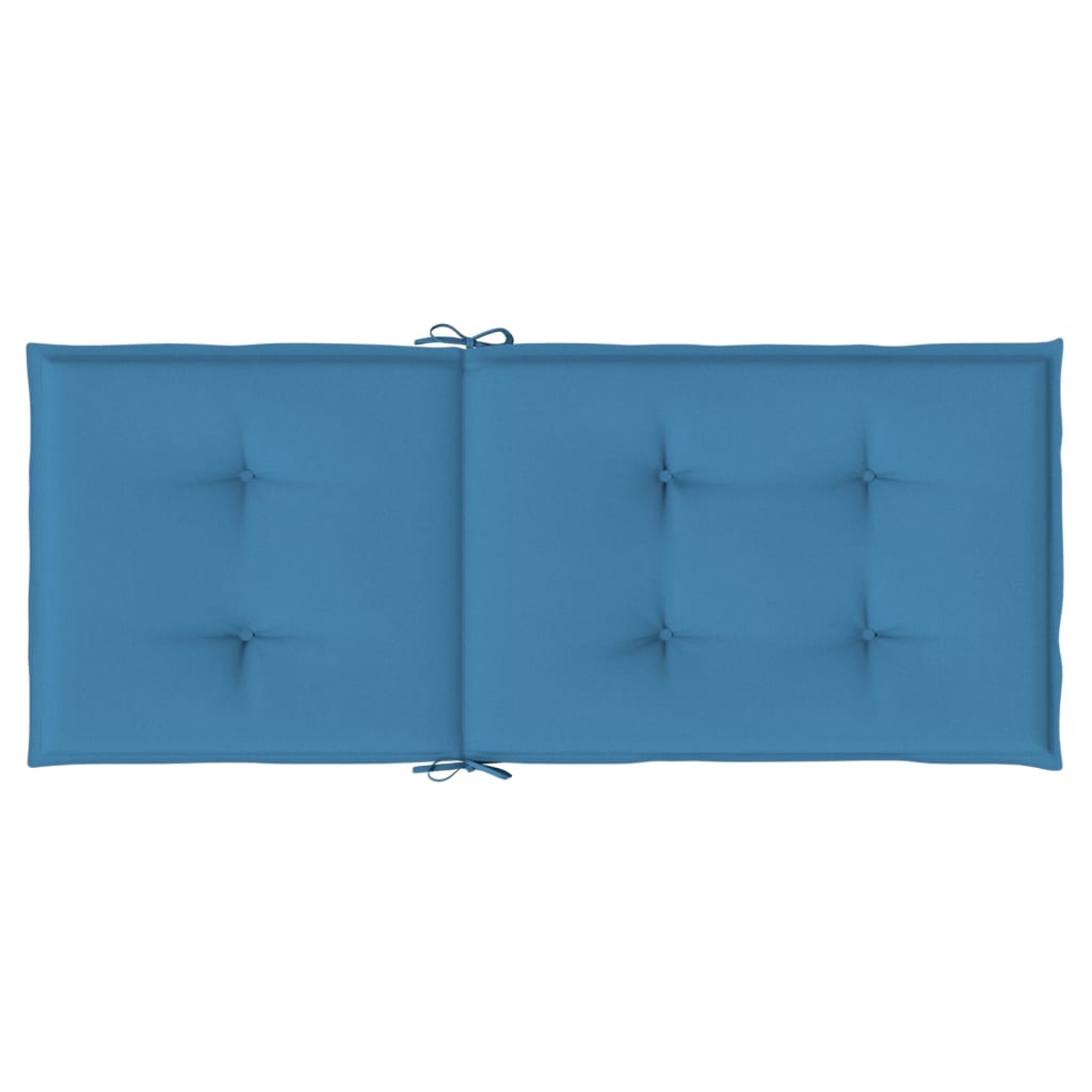 Stoelkussens 2 st hoge rug 120x50x4 cm stof gemêleerd blauw is nu te koop bij PeponiXL, paradijselijk wonen!