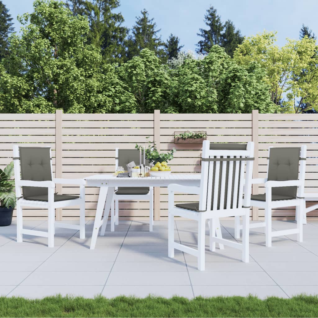 Stoelkussens 4 st lage rug 100x50x4 cm stof donkergrijs is nu te koop bij PeponiXL, paradijselijk wonen!