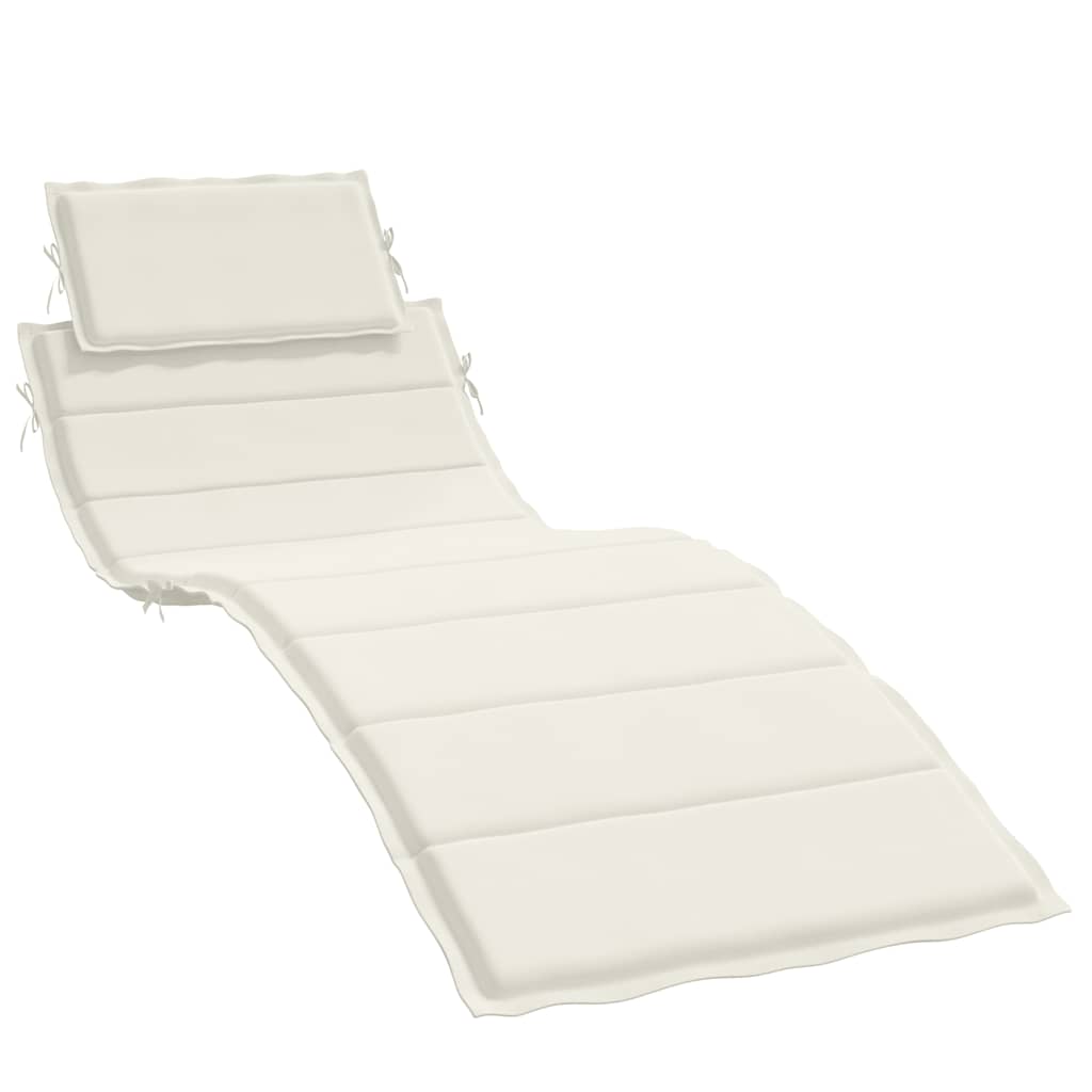 Ligbedkussen 186x58x4 cm stof gemêleerd crèmekleurig