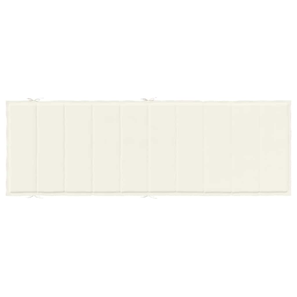 Ligbedkussen 186x58x4 cm stof gemêleerd crèmekleurig