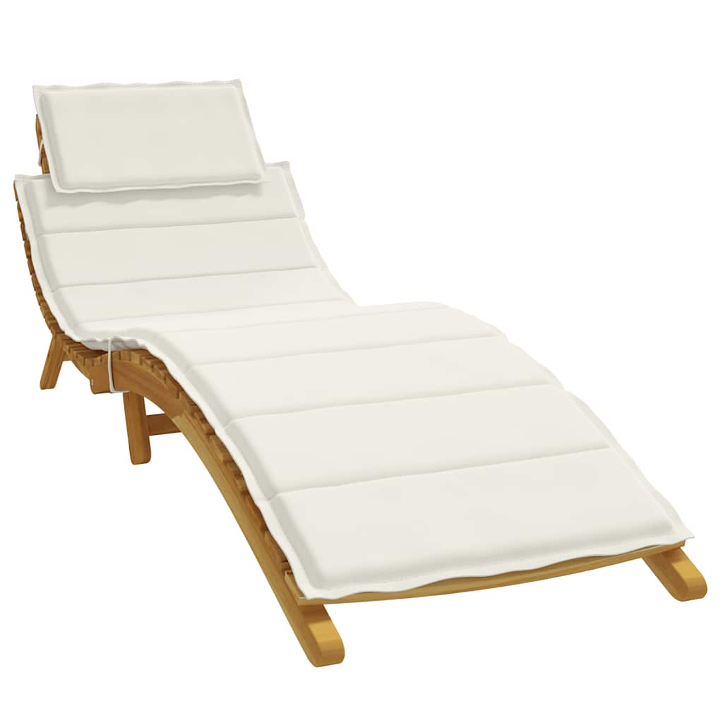 Ligbedkussen 186x58x4 cm stof gemêleerd crèmekleurig