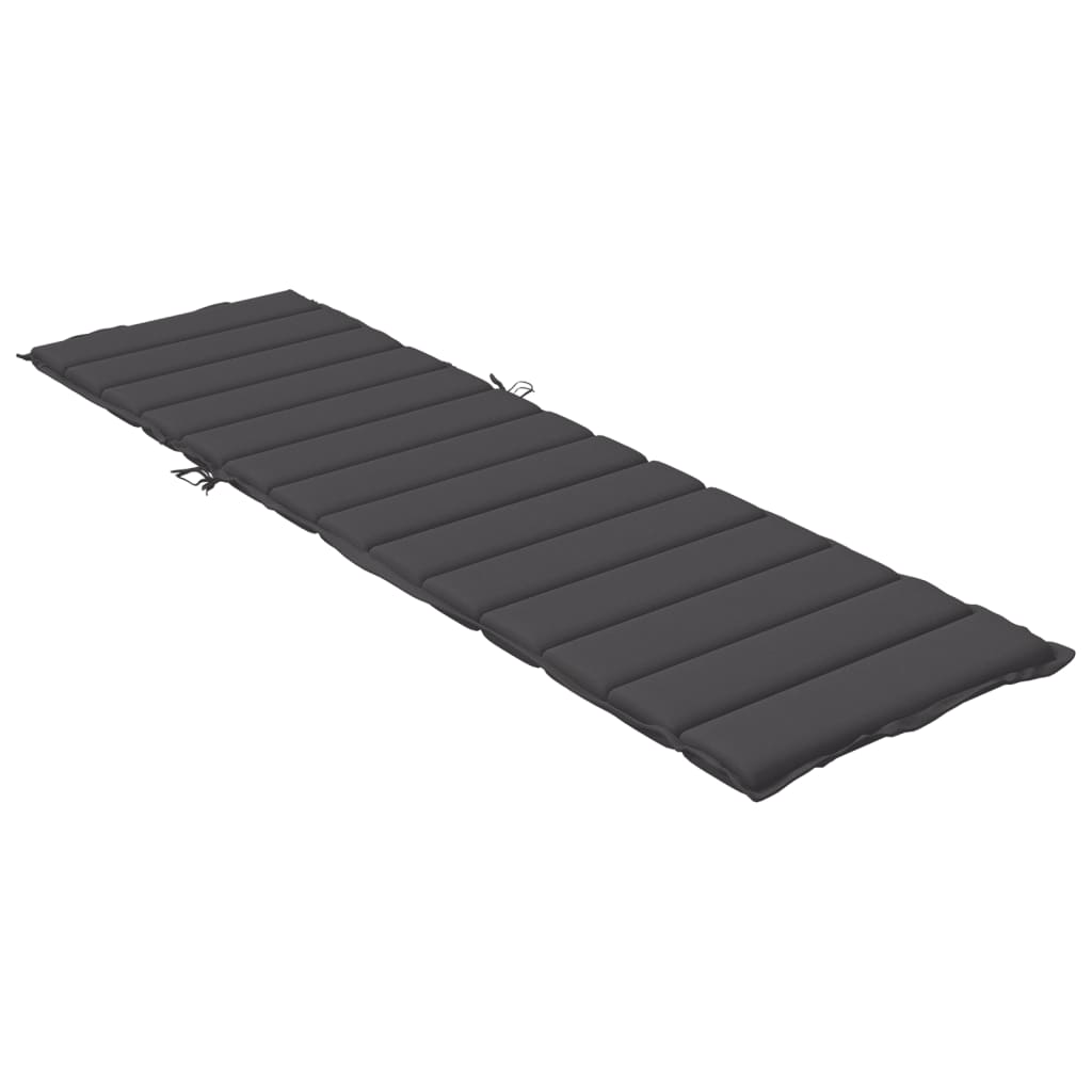 Ligbedkussen 200x70x4 cm stof gemêleerd antracietkleurig