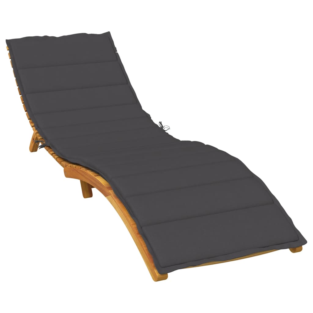 Ligbedkussen 200x70x4 cm stof gemêleerd antracietkleurig