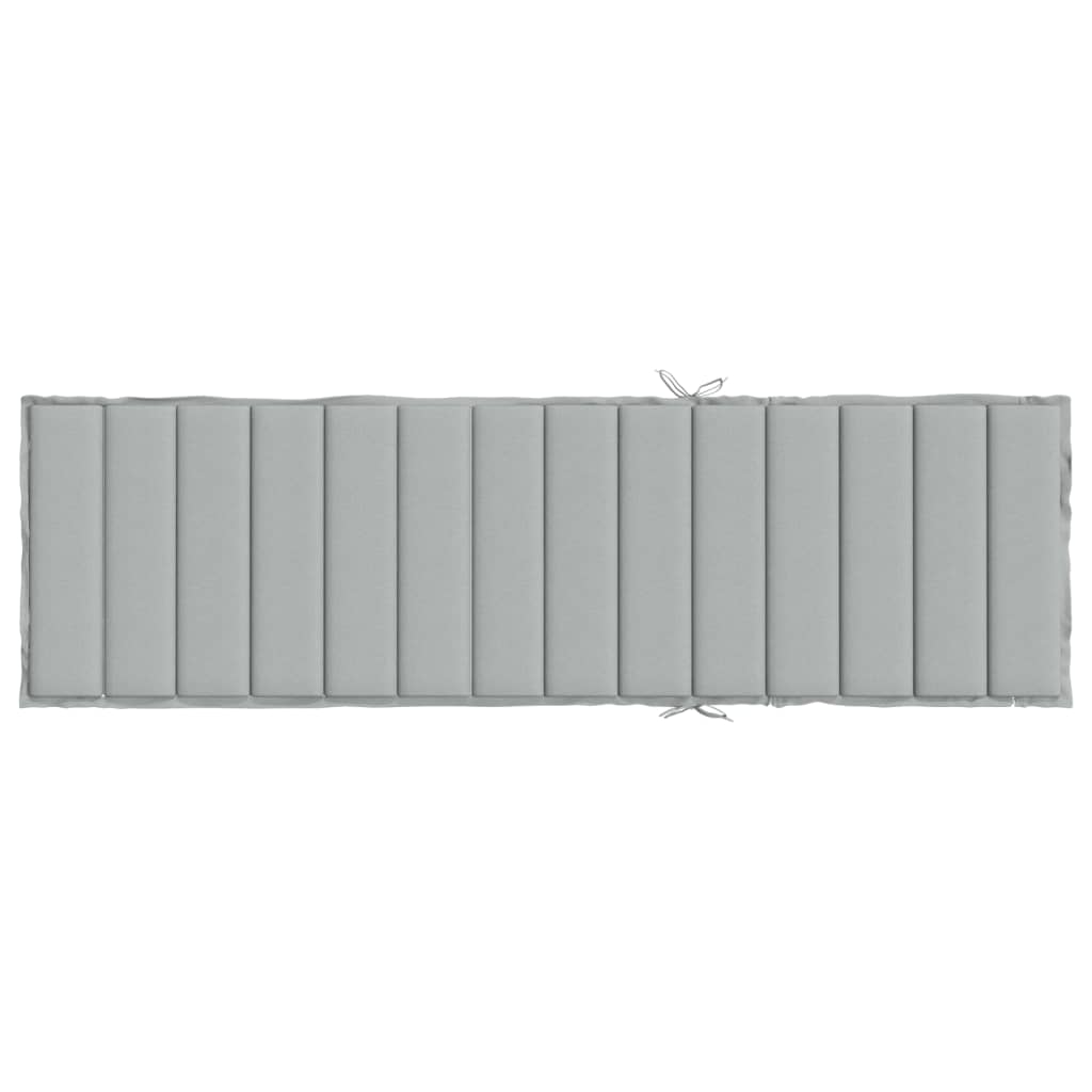 Ligbedkussen 200x70x4 cm stof gemêleerd lichtgrijs